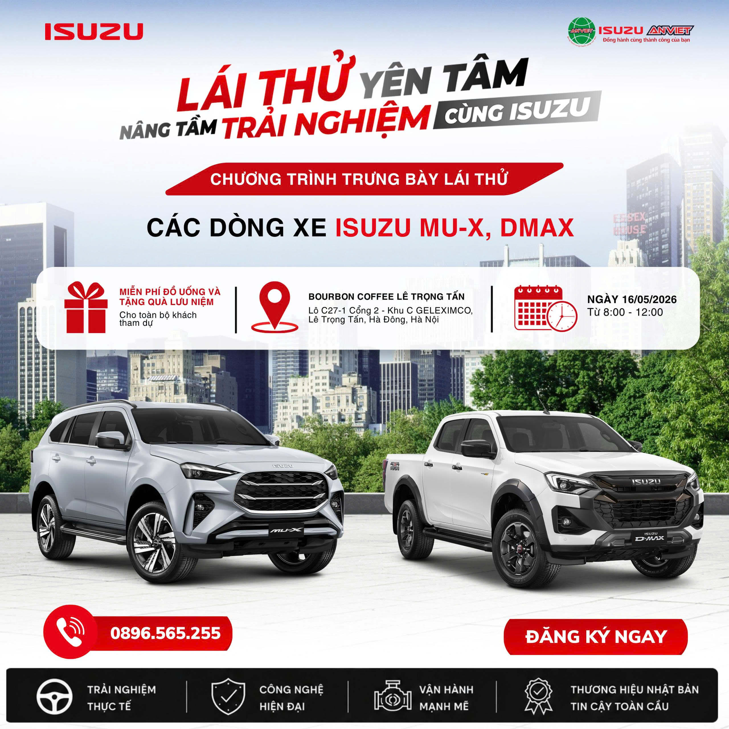 Chương trình lái thử Isuzu MU-X và D-MAX tại Isuzu An Việt