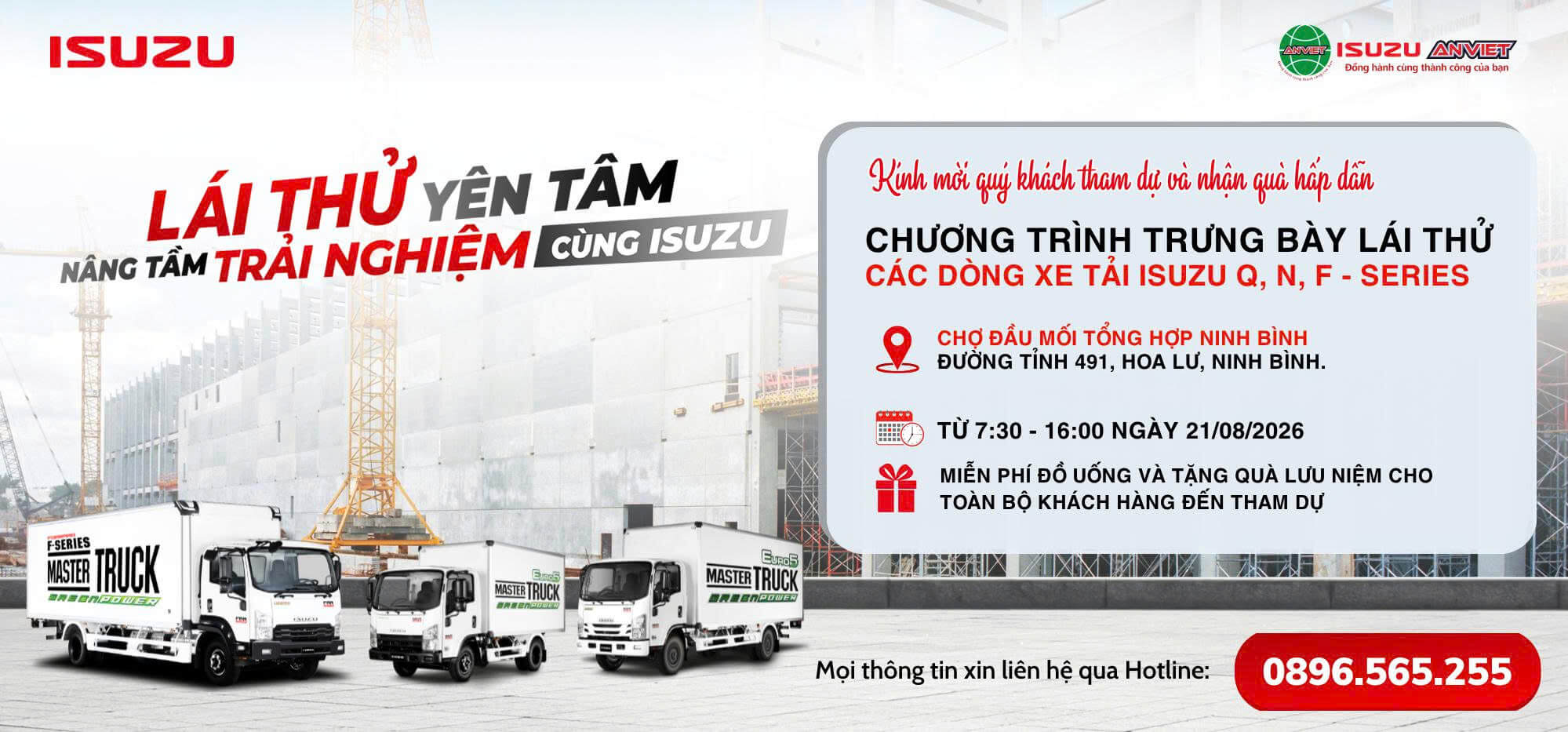 Chương trình trưng bày và lái thử xe tải Isuzu tại Ninh Bình